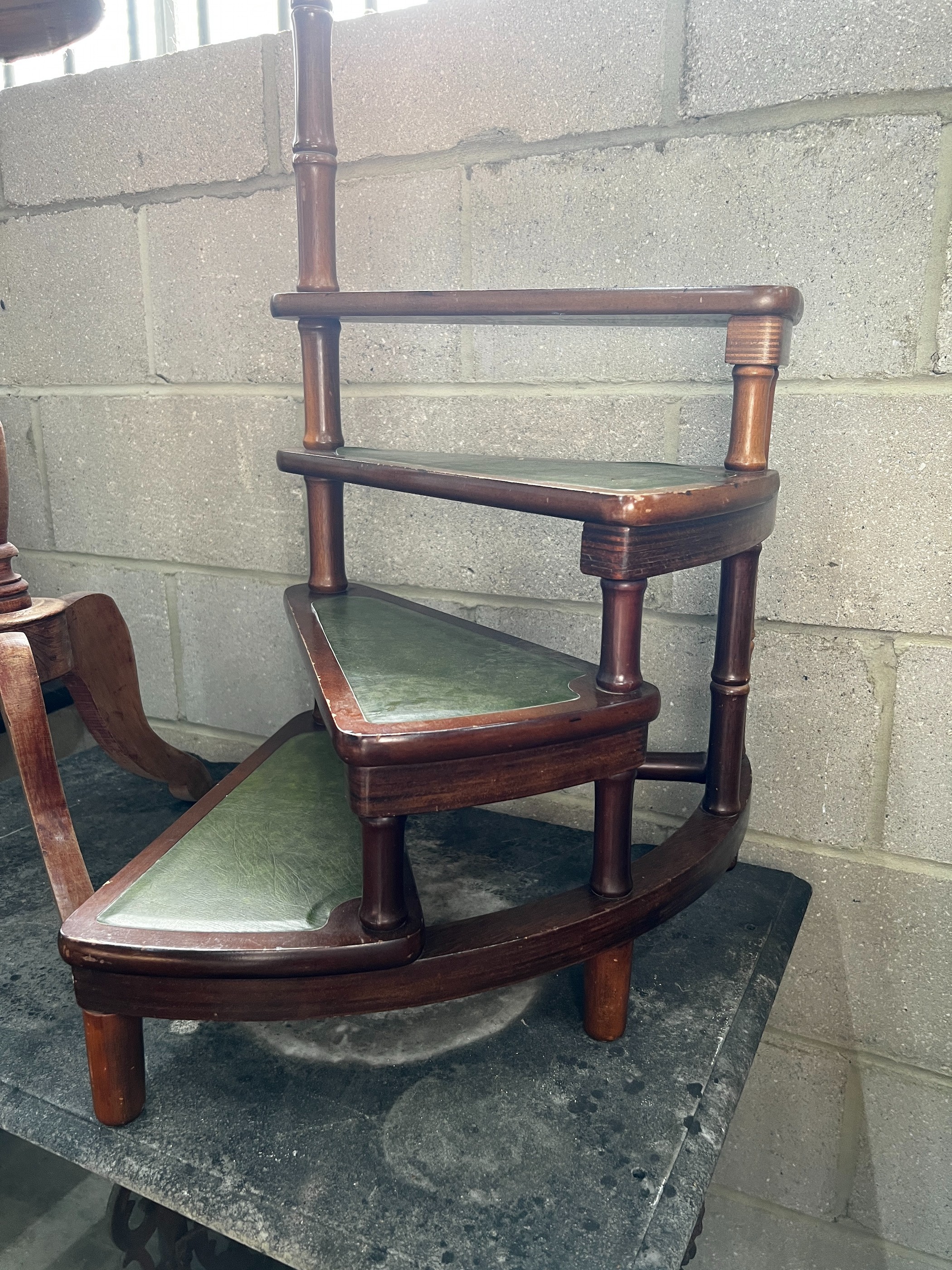 A set of reproduction Victorian style library steps, height 110cm